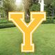 Yellow Collegiate Letter (Y) Corrugated Plastic Yard Sign, 30in